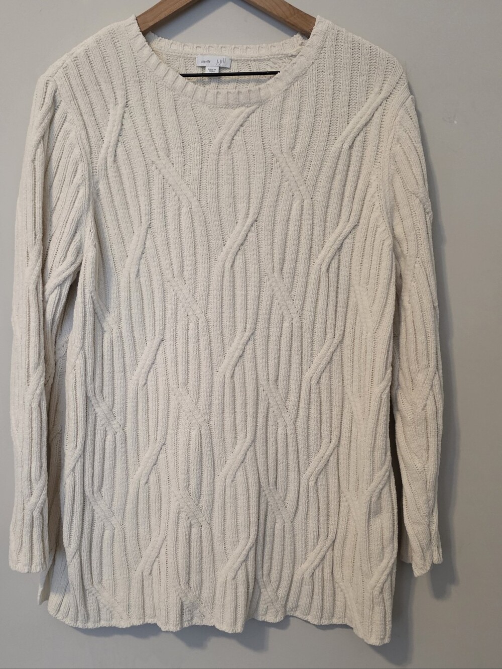 J.Jill Chenille Cable Knit Tunic Sweater